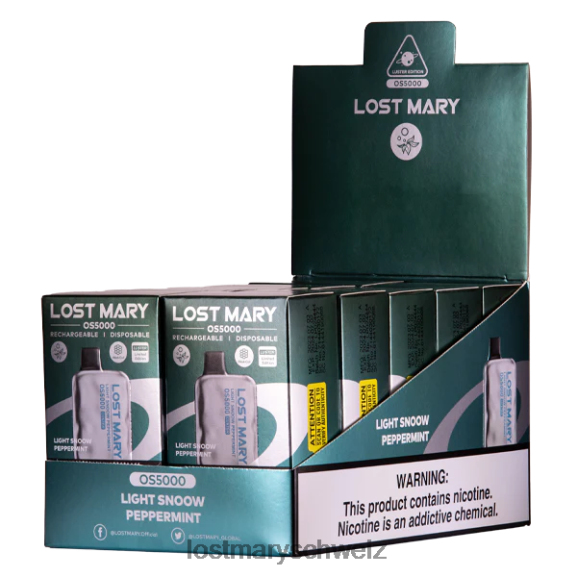 Lost Mary OS5000 Glanz 6H84D44 - LOST MARY vape bewertung - leichte Schneepfefferminze