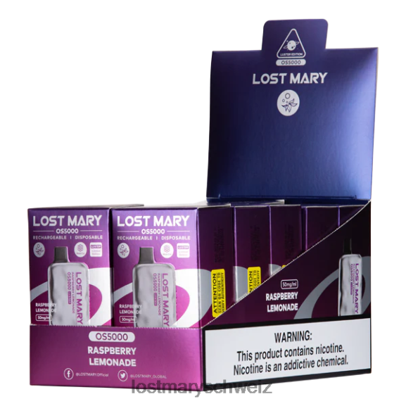 Lost Mary OS5000 Glanz 6H84D60 - LOST MARY vape - Himbeer Limonade