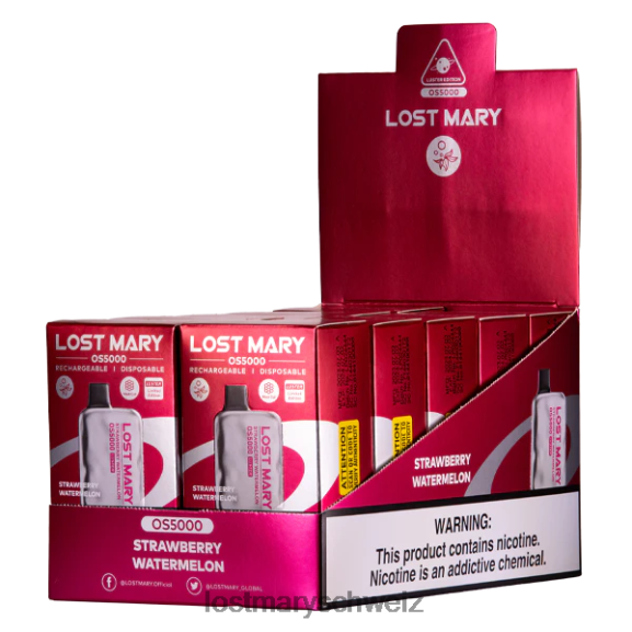 Lost Mary OS5000 Glanz 6H84D73 - LOST MARY new flavors - Erdbeerwassermelone