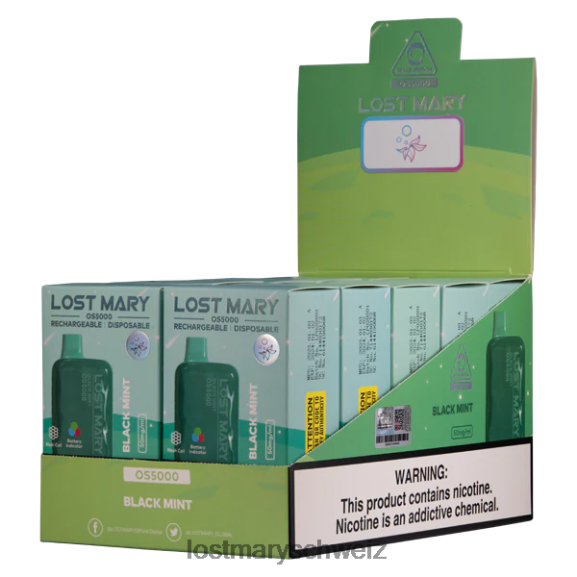 Verlorene Mary OS5000 6H84D10 - LOST MARY vape - schwarze Minze