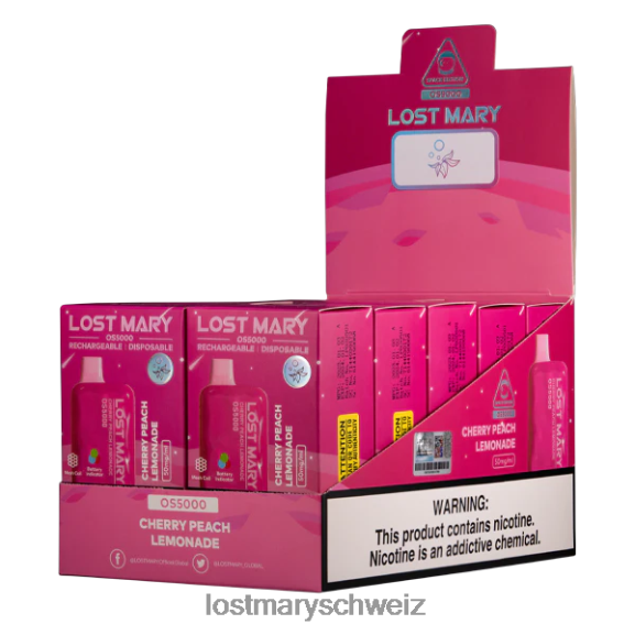 Verlorene Mary OS5000 6H84D24 - LOST MARY vape bewertung - Kirsch-Pfirsich-Limonade