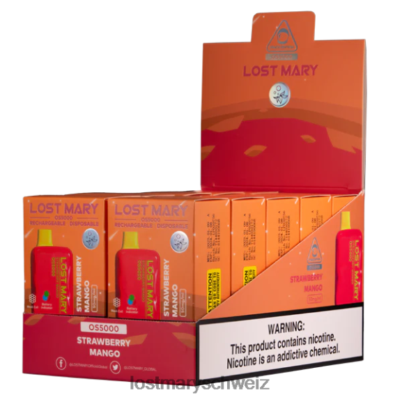 Verlorene Mary OS5000 6H84D69 - LOST MARY vape Schweiz - Erdbeer-Mango