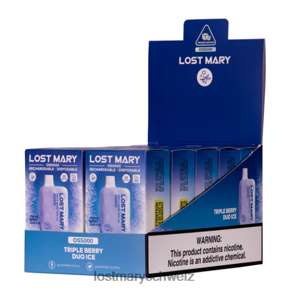 Verlorene Mary OS5000 6H84D74 - LOST MARY vape bewertung - Dreifaches Beeren-Duo-Eis