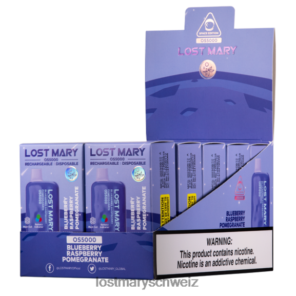 Verlorene Mary OS5000 6H84D83 - LOST MARY new flavors - Blaubeer-Himbeer-Granatapfel